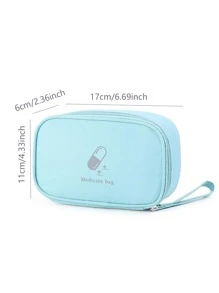 1pc Portable Medicine Storage Bag - Blue - View 3