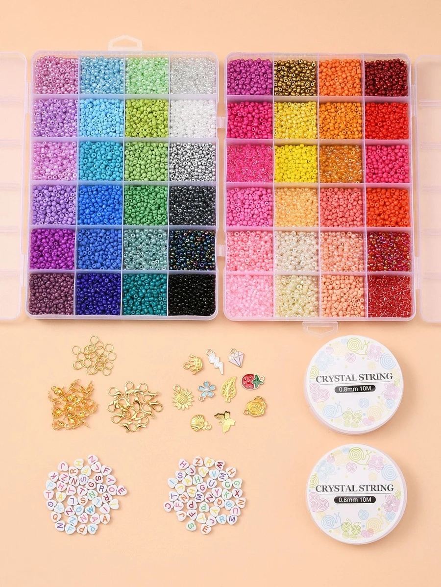 1 bộ tràng hạt & sợi đàn hồi Phụ kiện trang sức tự làm - Nhiều màu - Xem 1