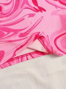 Soleia 90 年代多巴胺大理石 Y2k 印花短款背心 - 粉色 - 查看 5