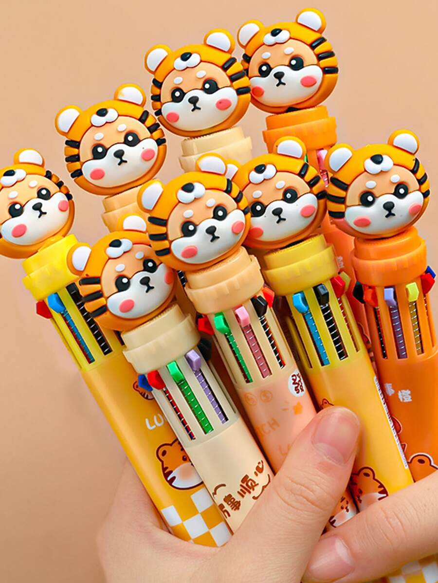 1pc Tiger Decor Bút bi màu ngẫu nhiên - Nhiều màu - Xem 1