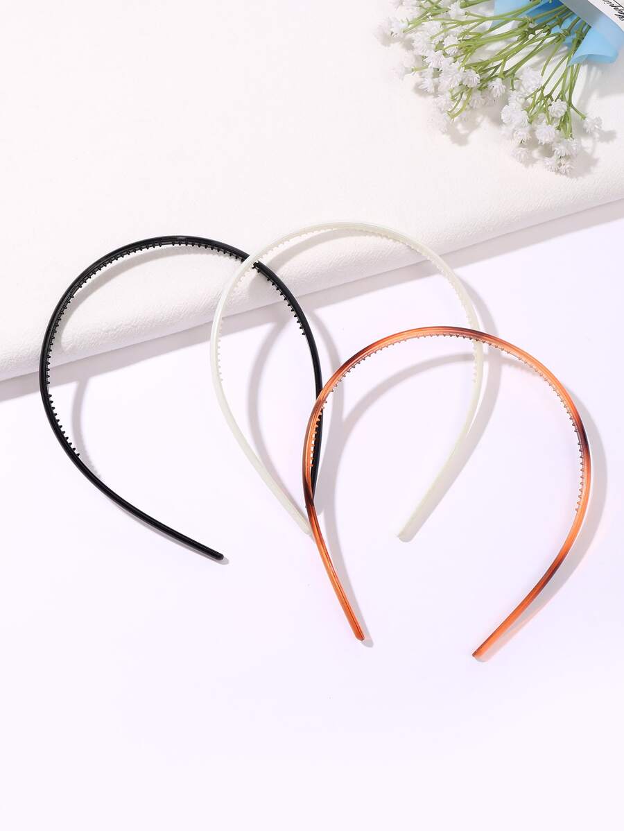 3pcs Simple And Personalized Thin Headbands, Refreshing And Narrow Hair ...