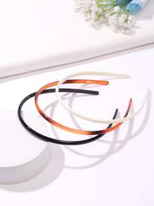3条简约个性细发箍，清爽窄发圈，弹性发饰，发带，发圈头饰 - 彩色 - 查看 1