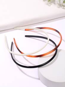 3条简约个性细发箍，清爽窄发圈，弹性发饰，发带，发圈头饰 - 彩色 - 查看 4