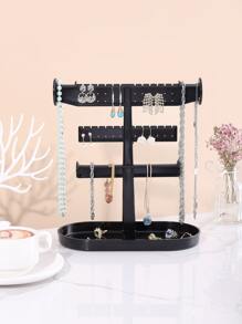 1pc Plain Jewelry Storage Rack, Gift For Valentine's Day - Black - View 7