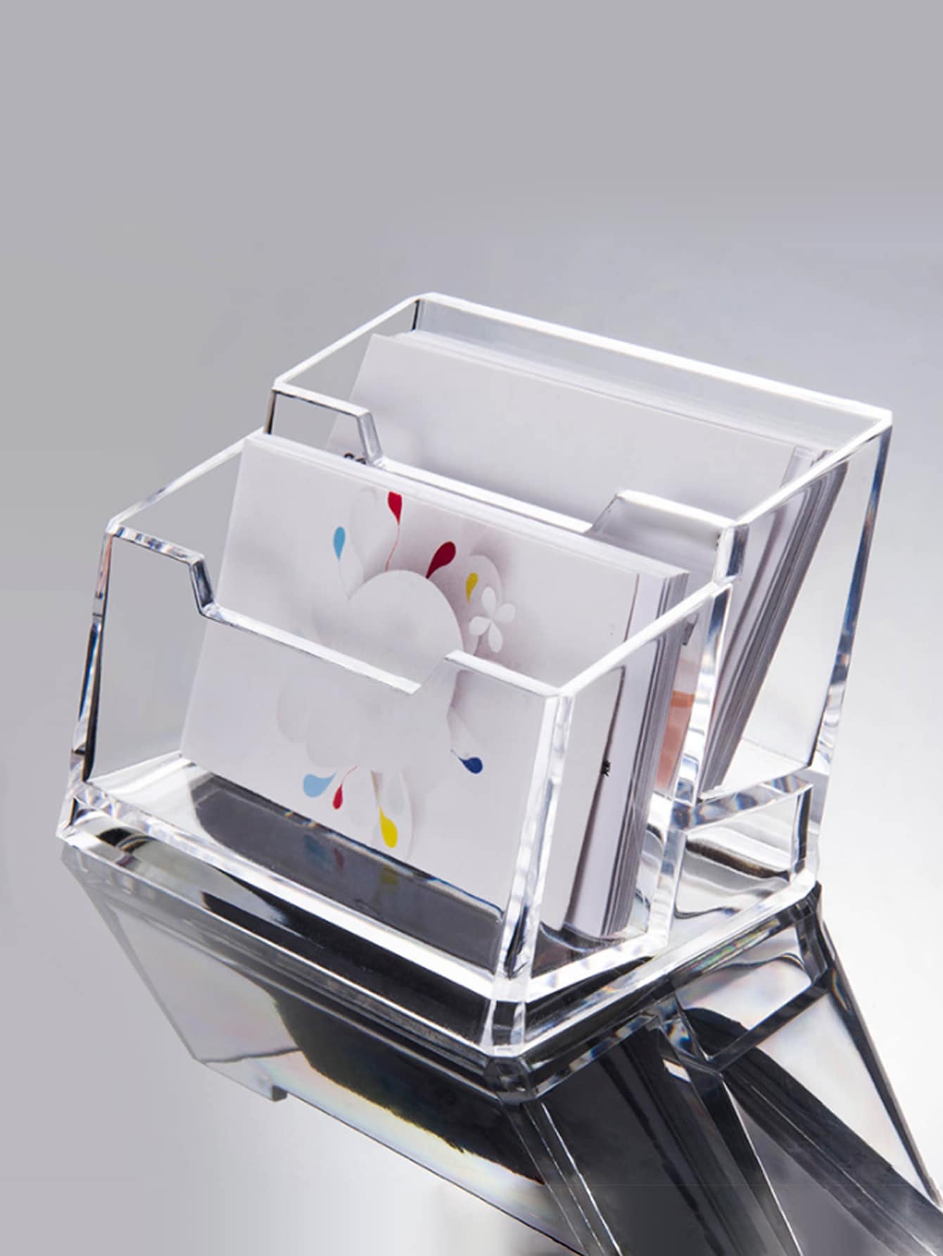 licao 1入組2層透明卡片收納盒 - 無色 - 查看 1