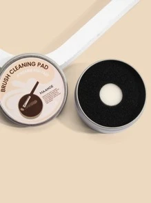 1入組化妝刷乾清潔盒雙使用眼影畫筆顏色去除器海綿刷洗滌洗滌器乾淨成套工具 - 米色 - 查看 2