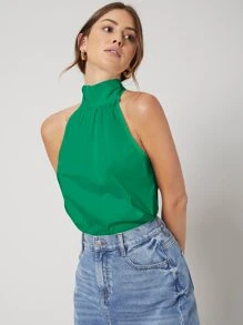 MOTF PREMIUM 後綁帶上衣 - 綠色 - 查看 11