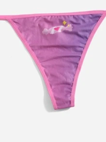 ROMWE Anime 卡通圖案內衣套裝 - 粉色 - 查看 4