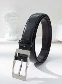 Men Square Buckle Belt Casual - Black - View 1