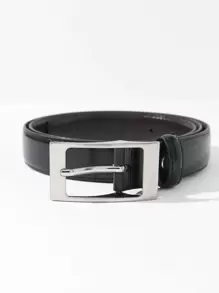 Men Square Buckle Belt Casual - Black - View 2