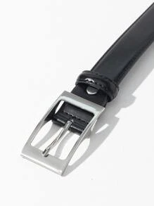 Men Square Buckle Belt Casual - Black - View 3