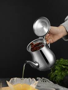1pc Stainless Steel Teapot - Silver - View 6