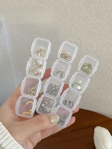 1pc Clear Jewelry Storage Box, Transparent Compartment Ring Storage Box For Home - Clear - View 3