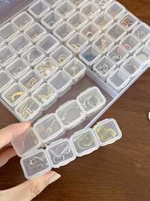 1pc Clear Jewelry Storage Box, Transparent Compartment Ring Storage Box For Home - Clear - View 4