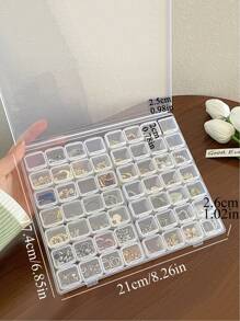 1pc Clear Jewelry Storage Box, Transparent Compartment Ring Storage Box For Home - Clear - View 5