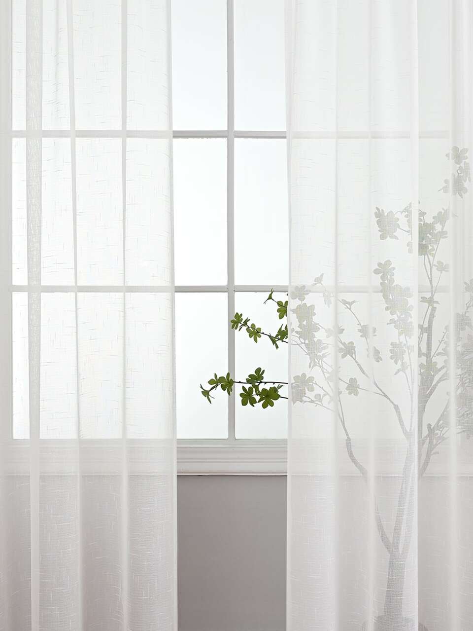 Solid Color Single Panel Sheer Curtain