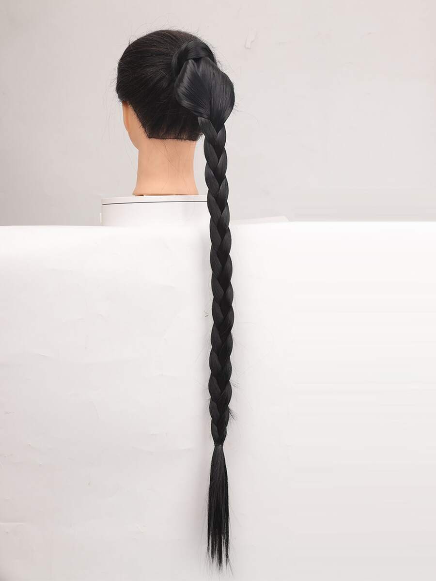 Phần mở rộng tóc tổng hợp kiểu đuôi ngựa bện thêm dài - màu đen - Xem 1