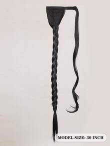 Phần mở rộng tóc tổng hợp kiểu đuôi ngựa bện thêm dài - màu đen - Xem 2