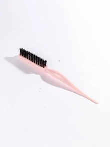 WANMEI 1 pieza Peine de plástico con punta, peine de precisión para rayas, peine volumizador, peine de 3 filas para desenredar, volumizar, cepillar el cabello mojado, separar y peinar el cabello rizado, herramienta de peluquería y cuidado del cabello en el hogar - Rosa - Ver 4