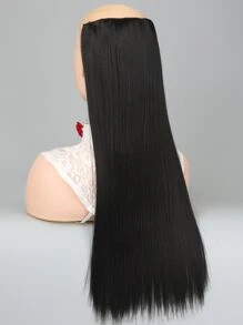 Extensión del pelo larga lisa sintético - Negro - Ver 4