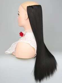 Extensión del pelo larga lisa sintético - Negro - Ver 6