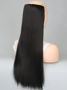 Extensión del pelo larga lisa sintético - Negro - Ver 7