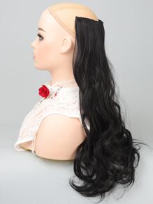 Natural Long Curly Synthetic Hair Extension - Black - View 5