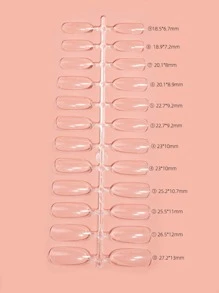 Upgrade Your Look with 480pcs boxed transparent color long oval nail resin extended full coverage for women and girls - Clear - View 4