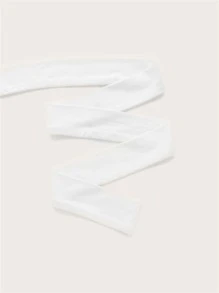 SHEIN ICON Mặt trước xoắn Tie Trước Crisscross Ngắn tay Mùa vụ Trắng - trắng - Xem 4