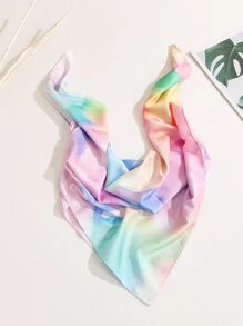 Eșarfă din satin de mătase imitată cu imprimare digitală de 70 cm, cu culori gradiente, eșarfă versatilă unisex pentru toate anotimpurile