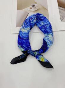 Van Gogh Starry Night Bandana Printed Elegant Square Scarf Ideal For Going Out & Dressing Up Your Look Bandana,Hair Band,Head Band Ideal For Dressing Up Your Look - Multicolor - View 1