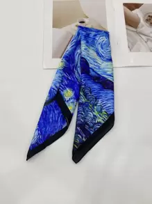 Van Gogh Starry Night Bandana Printed Elegant Square Scarf Ideal For Going Out & Dressing Up Your Look Bandana,Hair Band,Head Band Ideal For Dressing Up Your Look - Multicolor - View 3
