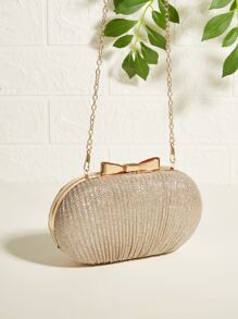 Túi xách Vincy Glitter Quyến rũ, Thanh lịch, Tinh tế, Yên tĩnh Lấp lánh lấp lánh, Sequin, Sang trọng, Sáng bóng Hình con sò Ví Vàng lấp lánh, Trang trí nơ bằng dây xích Dây đeo chéo Ví cầm tay nhỏ, Hỗ trợ tiệc cưới, Túi xách nữ, Túi dạ hội, Túi đựng đồ ăn tối Kim cương giả cho cô gái dự tiệc , Người phụ nữ, Phù hợp để kết hợp với váy đen, váy trang trọng, váy gợi cảm, váy dạ hội, váy dạ hội - Vàng - Xem 5