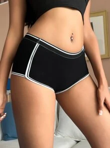 Bragas ribete unido talle bajo - Negro - Ver 1