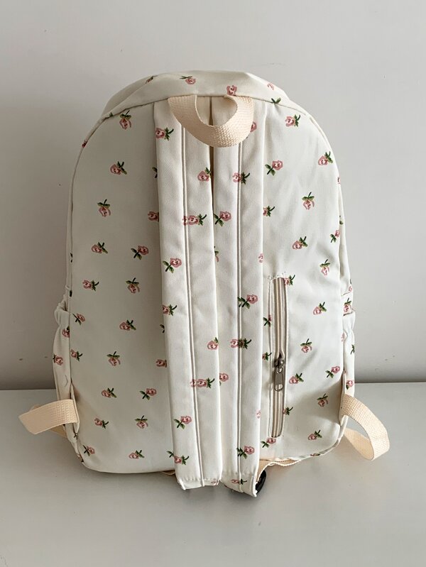 Ditsy Floral Print Functional Backpack School Bag For Graduate, Teen