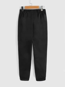 SHEIN 青少年男孩日文字母和數字圖形運動褲