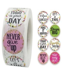 1卷標語圖案貼紙 - 彩色 - 查看 1