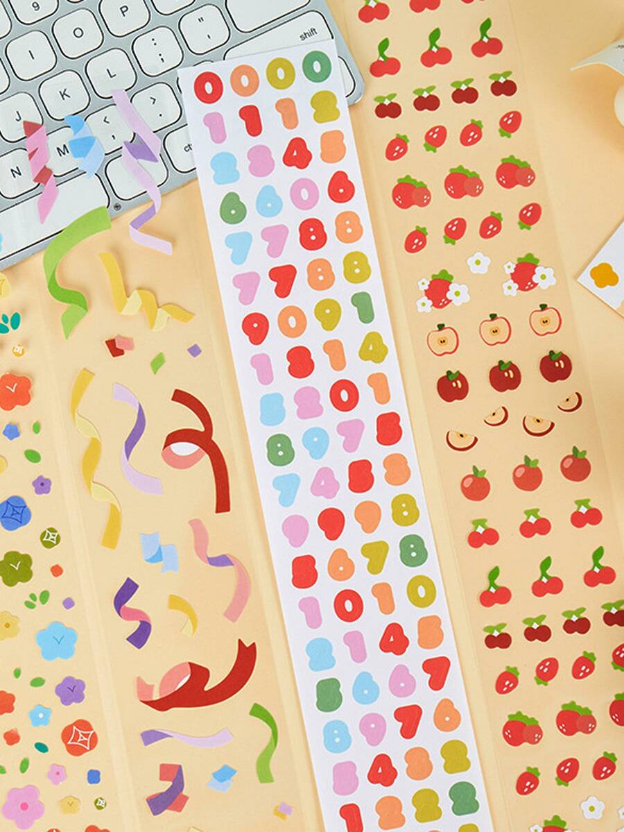 1sheet Random Pattern DIY Sticker - Multicolor - View 1