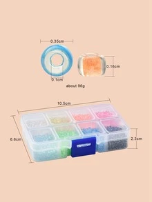 1 hộp 3600 chiếc 8 Màu Dạ Quang Thủy Tinh Trong Suốt Đính Hạt Vòng Phối Màu Phát Sáng Trong Bóng Tối TỰ LÀM Đính Hạt - Nhiều màu - Xem 4