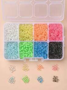 1 hộp 3600 chiếc 8 Màu Dạ Quang Thủy Tinh Trong Suốt Đính Hạt Vòng Phối Màu Phát Sáng Trong Bóng Tối TỰ LÀM Đính Hạt - Nhiều màu - Xem 6
