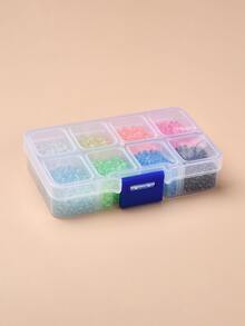 1 hộp 3600 chiếc 8 Màu Dạ Quang Thủy Tinh Trong Suốt Đính Hạt Vòng Phối Màu Phát Sáng Trong Bóng Tối TỰ LÀM Đính Hạt - Nhiều màu - Xem 7