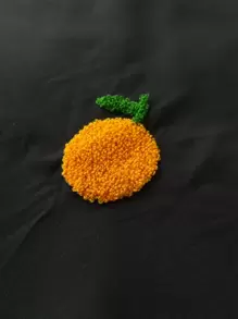 Orange Embroidered Quilted Bedspread - Black - View 7