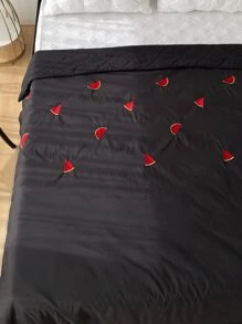 Dưa hấu thêu khăn trải giường chần bông - màu đen - Xem 1