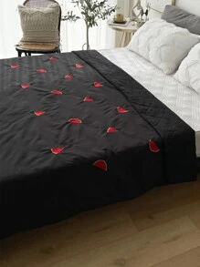 Dưa hấu thêu khăn trải giường chần bông - màu đen - Xem 5