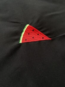 Dưa hấu thêu khăn trải giường chần bông - màu đen - Xem 6