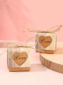 6pcs Heart Design Gift Box, Small Candy Box For Wedding - Multicolor - View 4