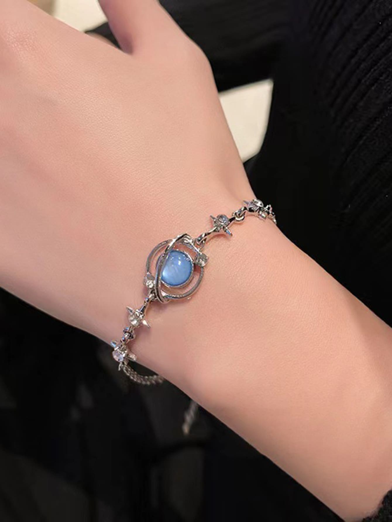 Planet Decor Link Bracelet - Silver - View 1