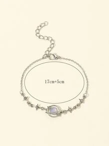 Planet Decor Link Bracelet - Silver - View 3