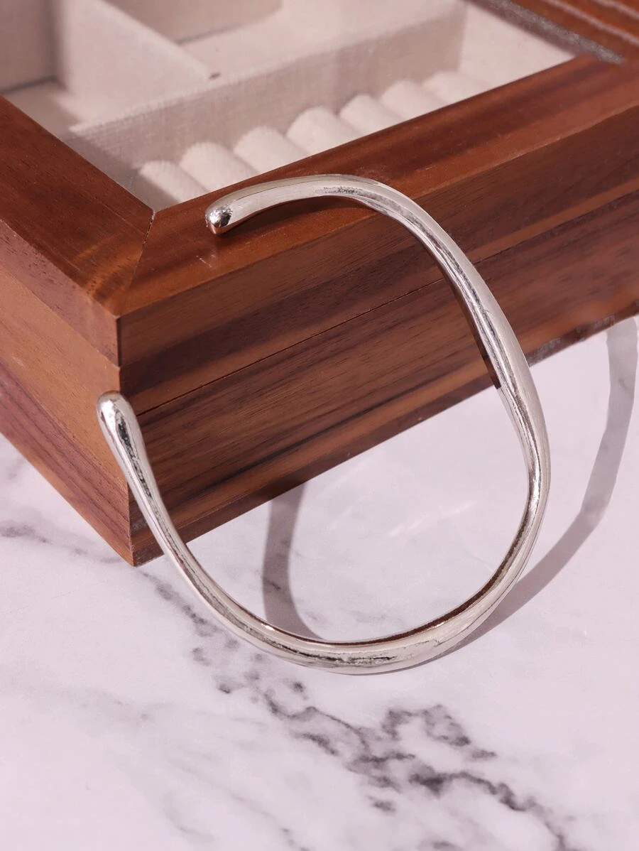 Vòng tay Cuff tối giản - Bạc - Xem 1