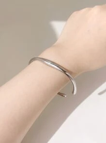 Vòng tay Cuff tối giản - Bạc - Xem 2